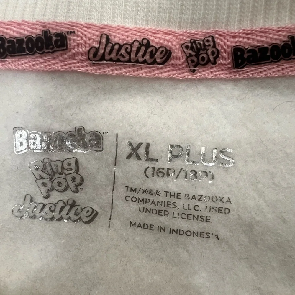 Justice Kids Cream and Pink Graphic Sweatshirt